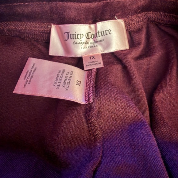 Juicy Couture Rich purple Velour Pull On Track Sleepwear Pants Y2K 90s Size 1X - Picture 6 of 7